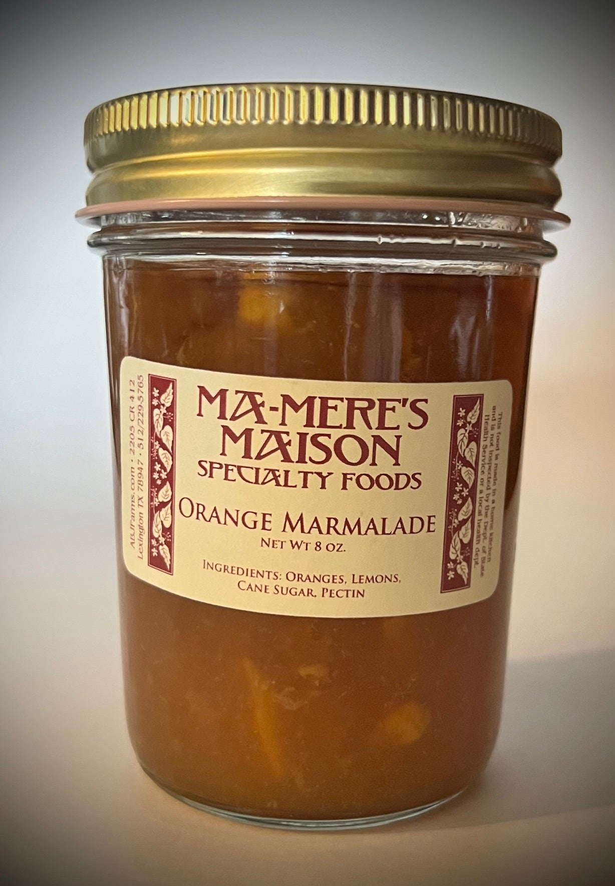 Orange Marmalade - net weight 8.0 ounces